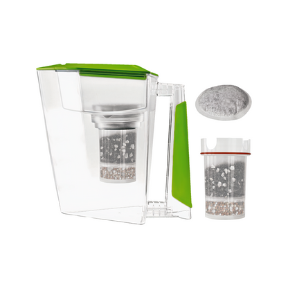 MAUNAWAI KINI® FIlterkanne mit 2. Filterset + Edelsteine-Mix Gratis / GRÜN