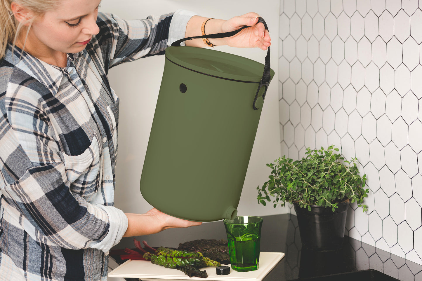 SKAZA® Küchenkomposter Bokashi ORGANKO / OLIVE