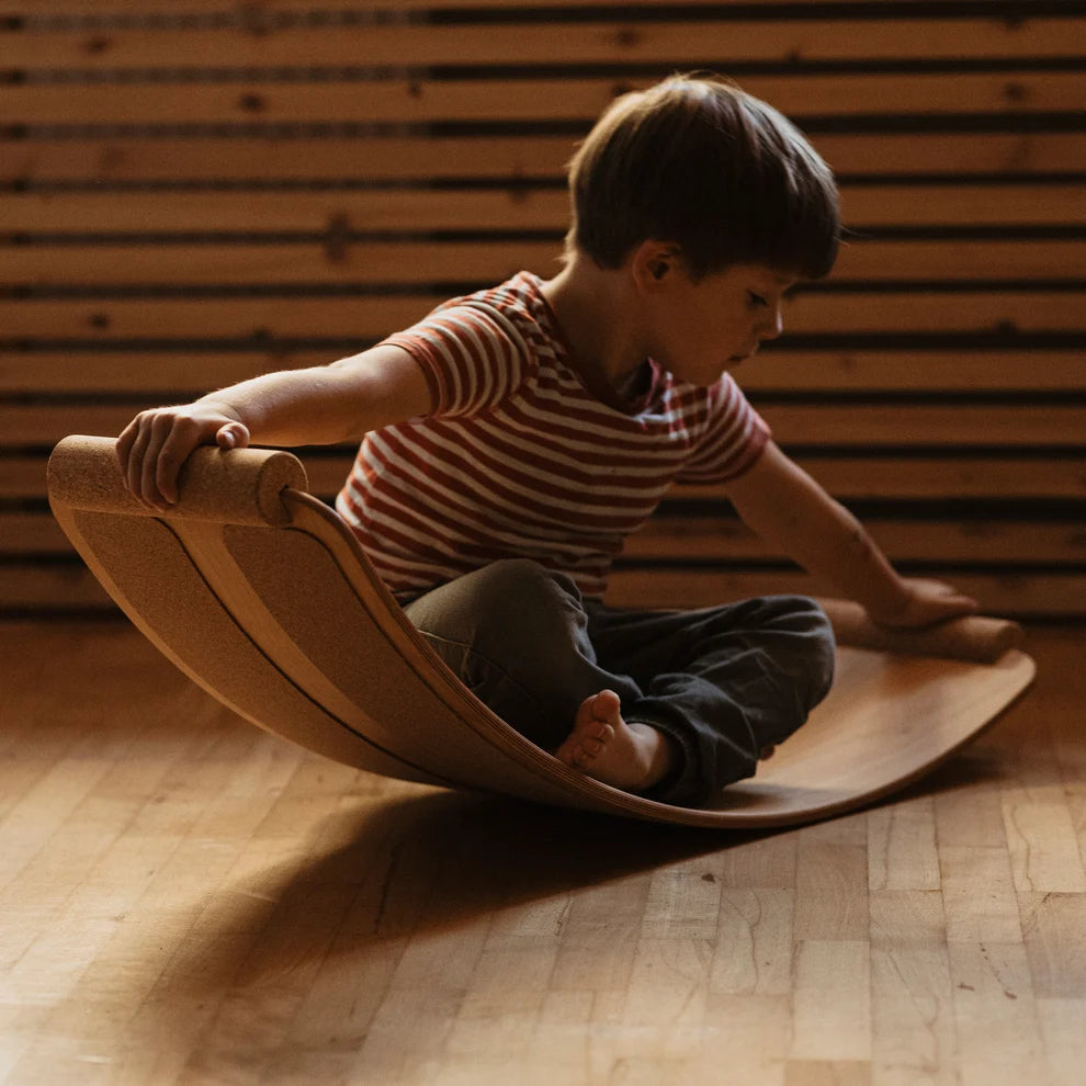 TICTOYS - das.BRETT Balance Board (mit Korkriemen) NATUR