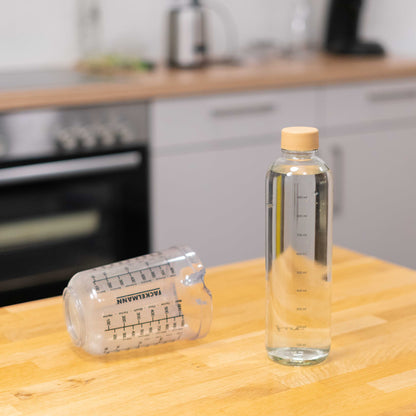 CARRY Glasflasche (1L) / HYDRATION (mit Volumenmarkierung)
