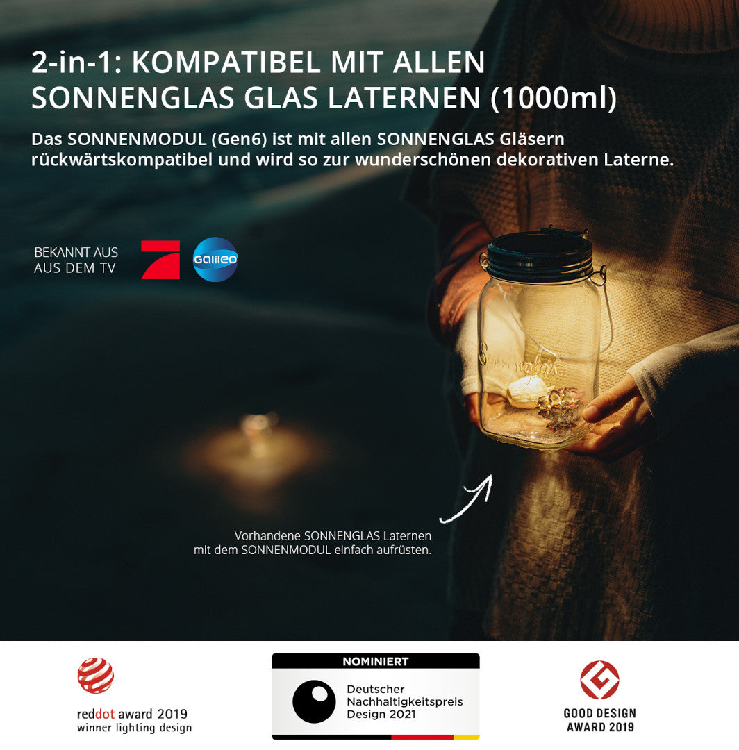 SONNENGLAS Solarlaterne SOMO (1L/250ml)