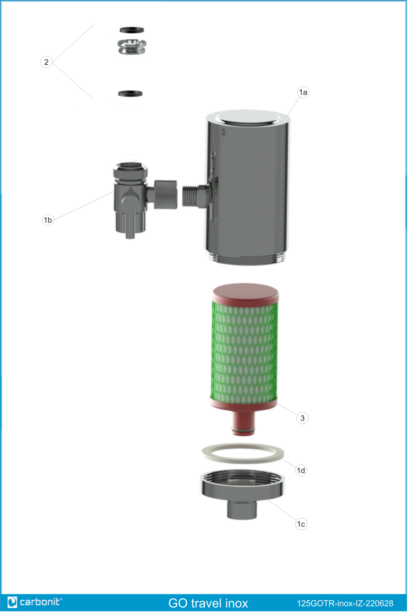 CARBONIT GO TRAVEL Armatur-Wasserfilter