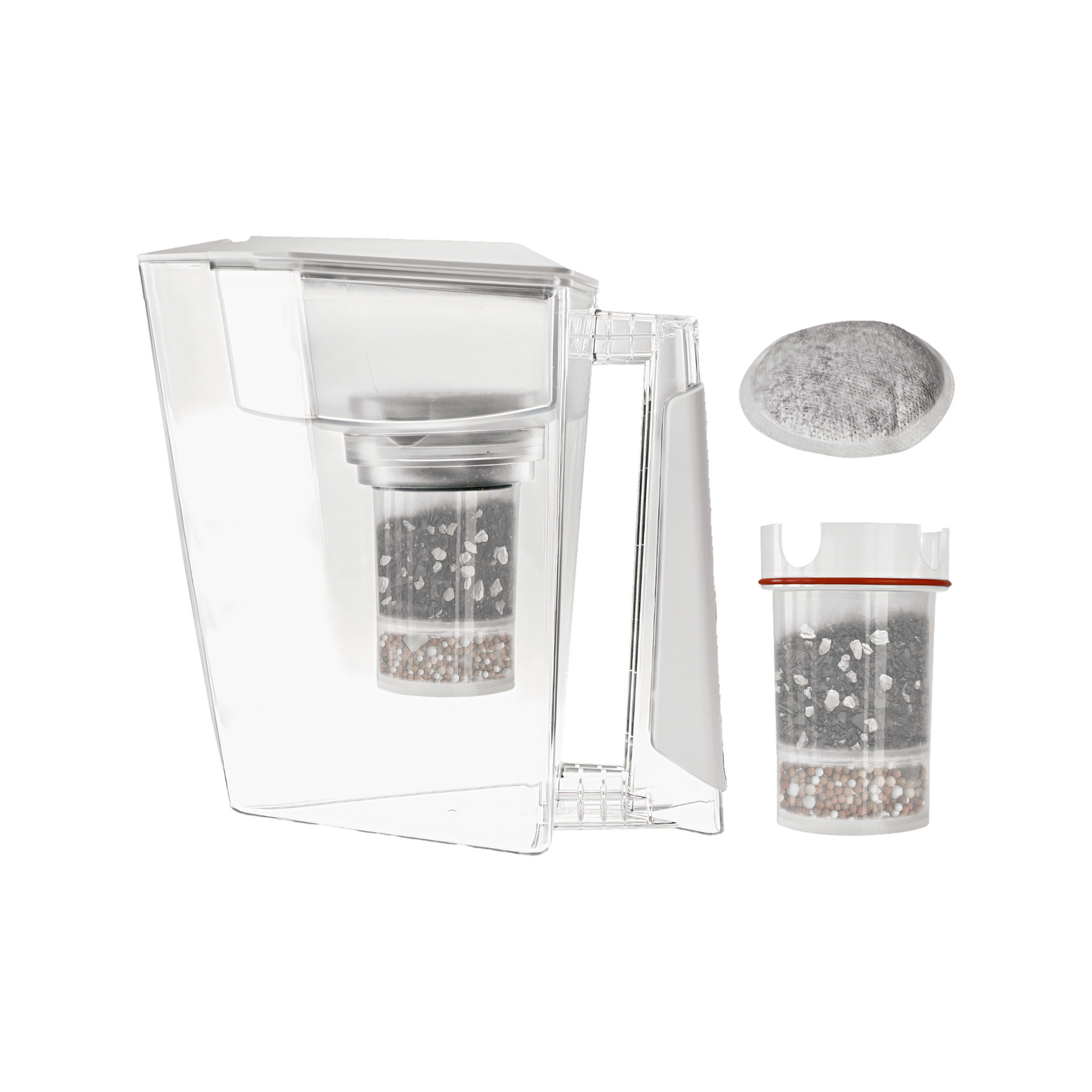 MAUNAWAI KINI® FIlterkanne mit 2. Filterset + Edelsteine-Mix Gratis / WEISS