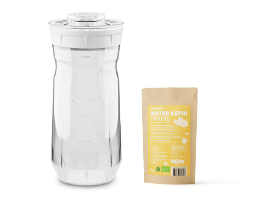 KEFIRKO DIY Wasserkefir-Sets 1400ml (inkl. Japankristalle) / WEISS