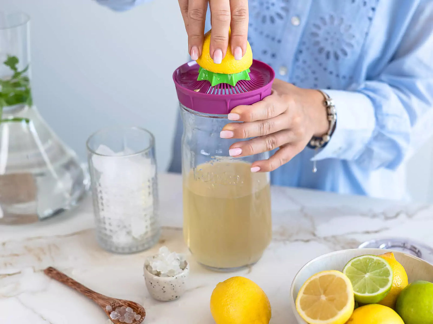 KEFIRKO DIY Wasserkefir Glas-Set 1.4L (Diverse Farben)