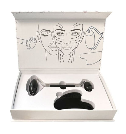 GUA SHA Massageset Herzstein + Doppelroller (Varianten)