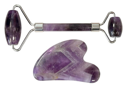 GUA SHA Massageset Herzstein + Doppelroller (Varianten)