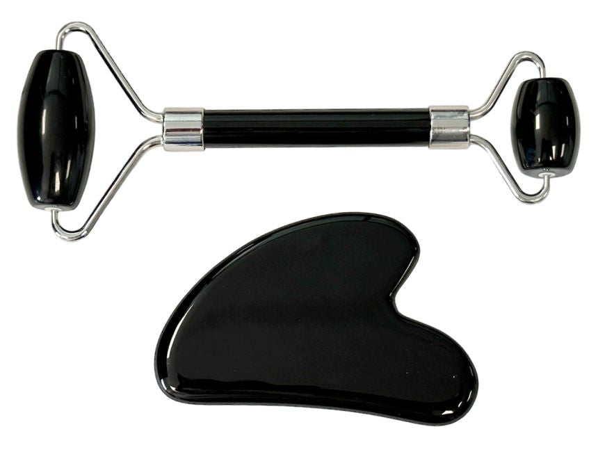 GUA SHA Massageset Herzstein + Doppelroller (Varianten)