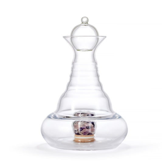 ND Karaffe ALLADIN (1,2L) Edelsteine (Glas-/+Zirbenholzdeckel)