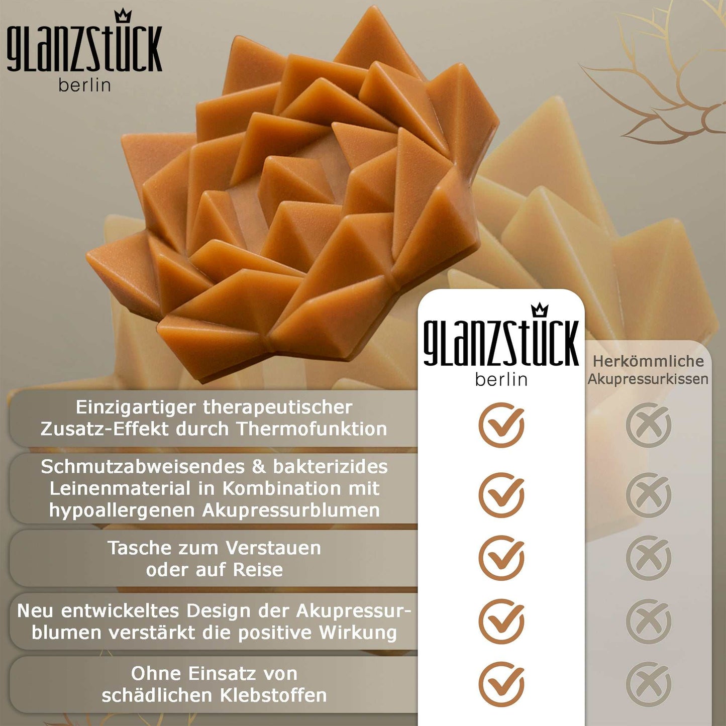 GLANZSTÜCK Berlin® Akupressur Nackenrolle