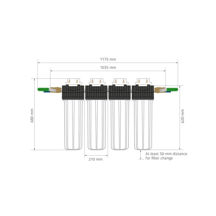 PEKA®20 Hauswasser-Filtersystem (4er) komplett (MFH)
