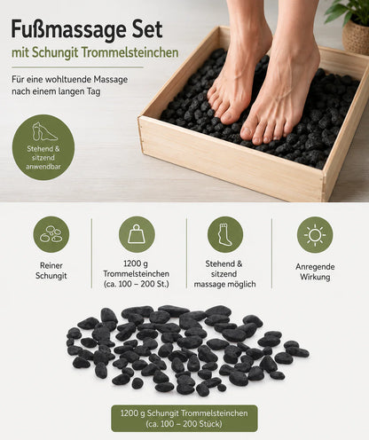 Original Schungit / Fussmassage Trommelsteine (1200g/2400g)