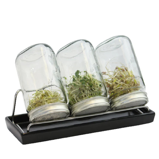 ESCHENFELDER® Sprossenglas-Set lll (1000ml) / Keramik SCHWARZ