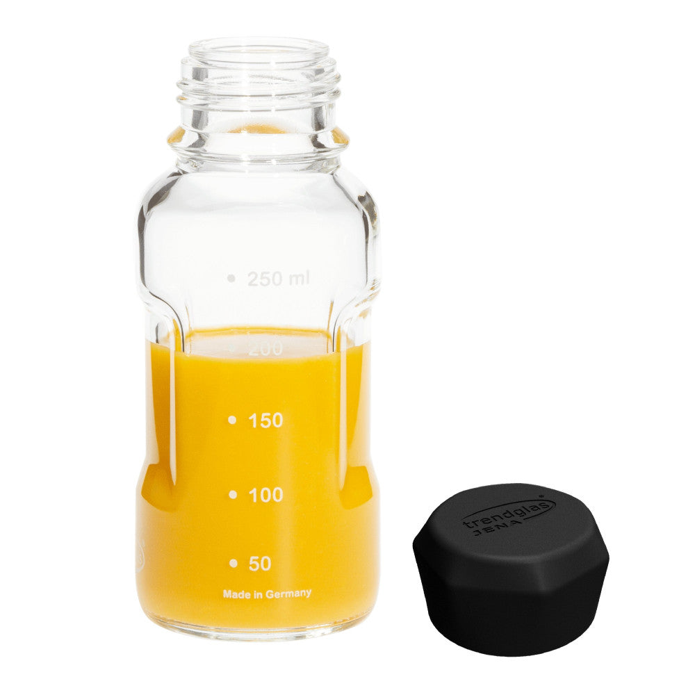 TRENDGLAS JENA Glasflasche BLUE OCEAN / BLACK (Diverse Grössen)