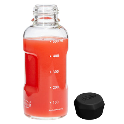 TRENDGLAS JENA Glasflasche BLUE OCEAN / BLACK (Diverse Grössen)
