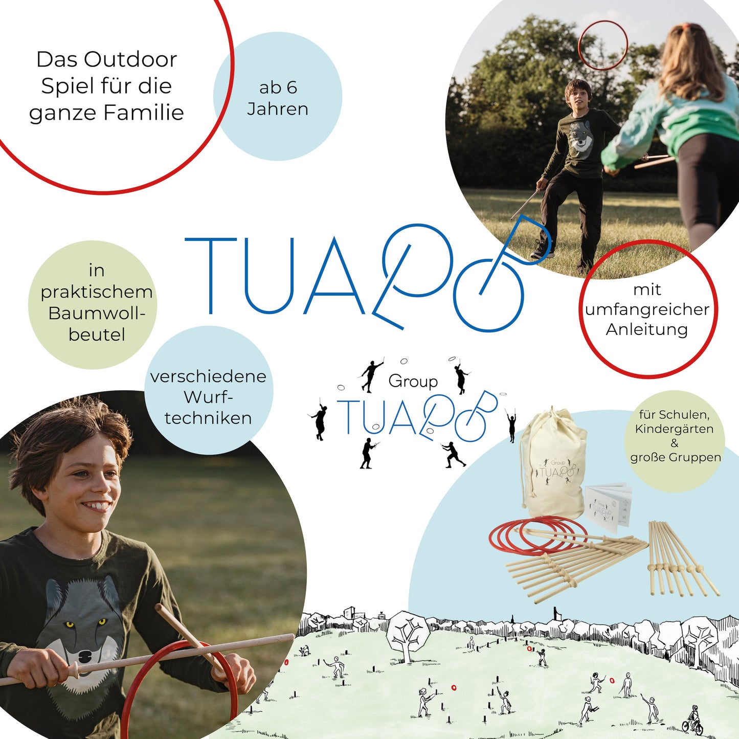 TICTOYS - TUALOOP Outdoor-Wurfspiel (2er Set)
