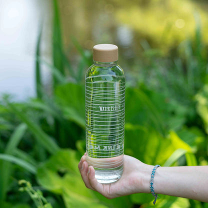 CARRY Glasflasche (1L/7dl) / WATER IS LIFE
