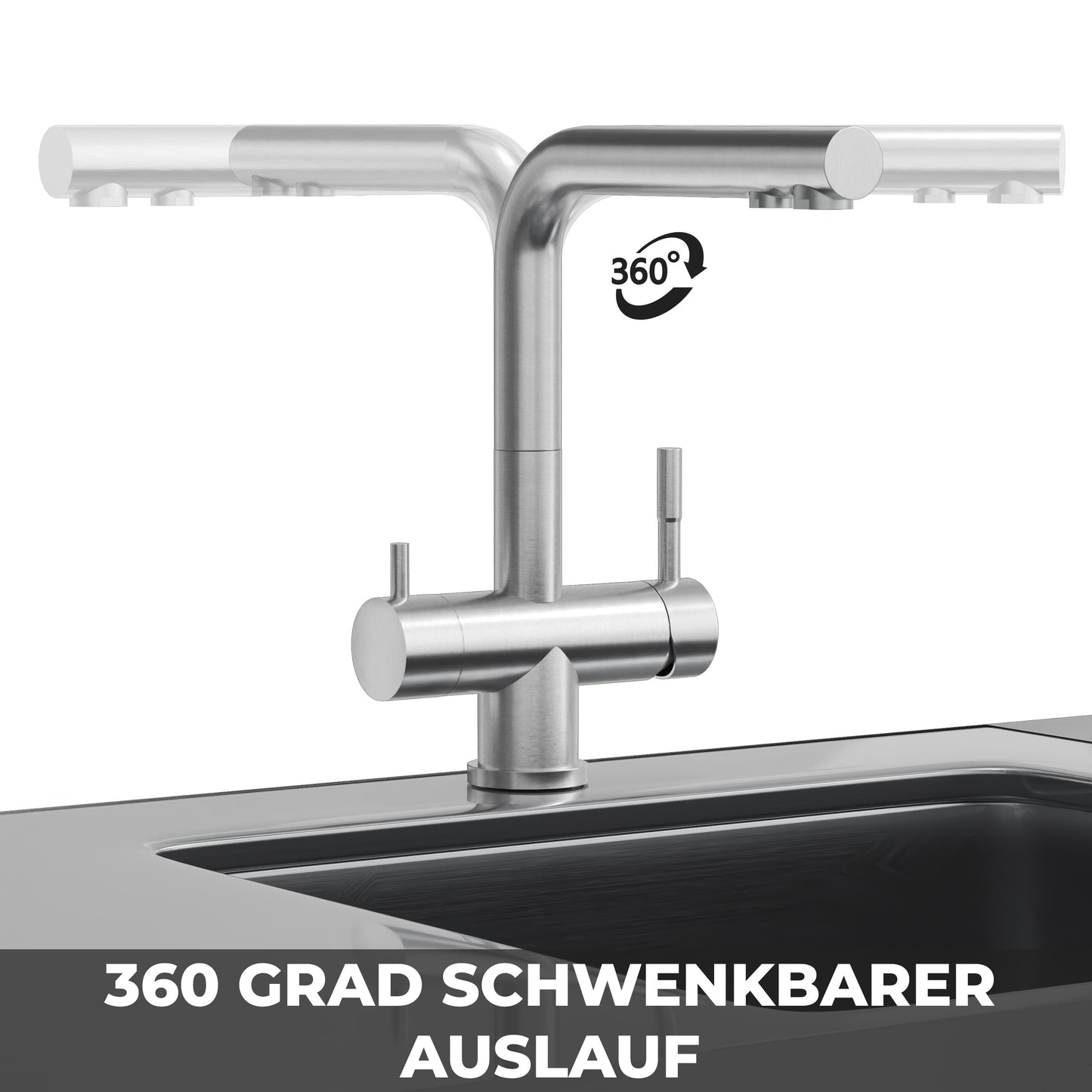 ZARA INOX Edelstahl 3-Wege-Armatur