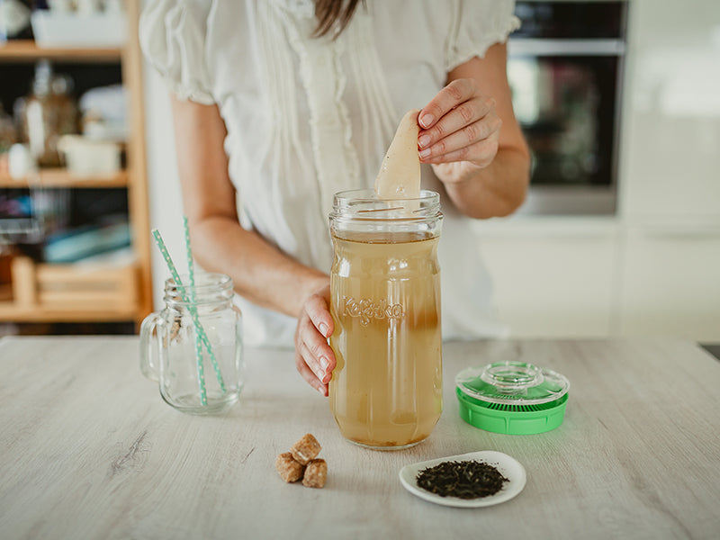 KEFIRKO DIY Wasserkefir Glas-Set 1.4L (Diverse Farben)