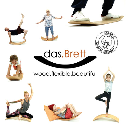 TICTOYS - das.BRETT Balance Board (Geölt mit Korkriemen)