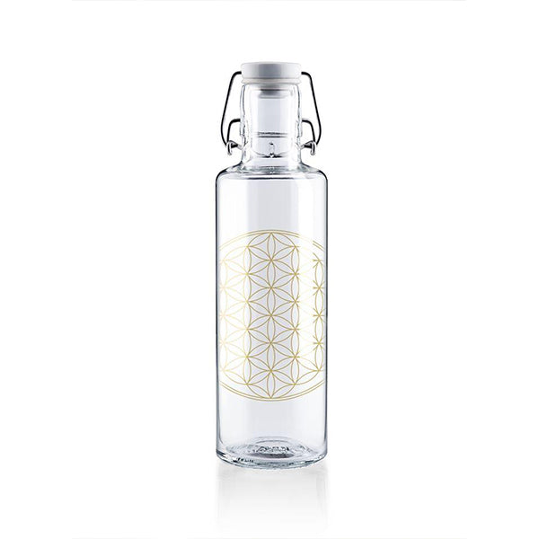 SOULBOTTLES Trinkflasche (1L) FLOWER OF LIFE (Gold)