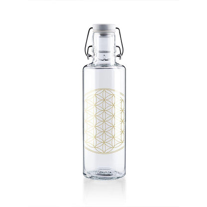SOULBOTTLES Trinkflasche (1L) FLOWER OF LIFE (Gold)